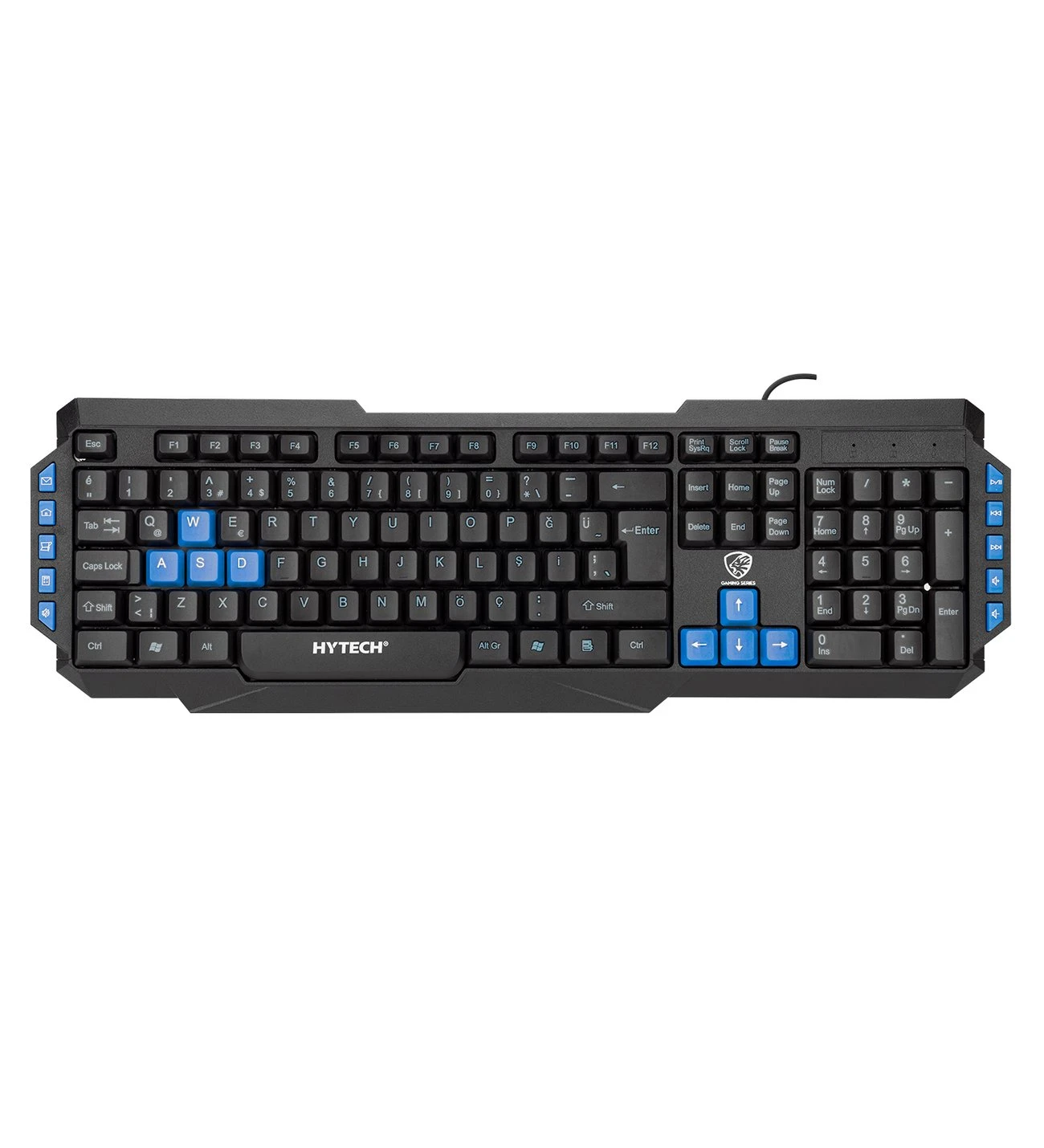 HYTECH HKM-58 GAMY PLUS USB Oyuncu Q Trk MAVİ TUŞLU Siyah Klavye