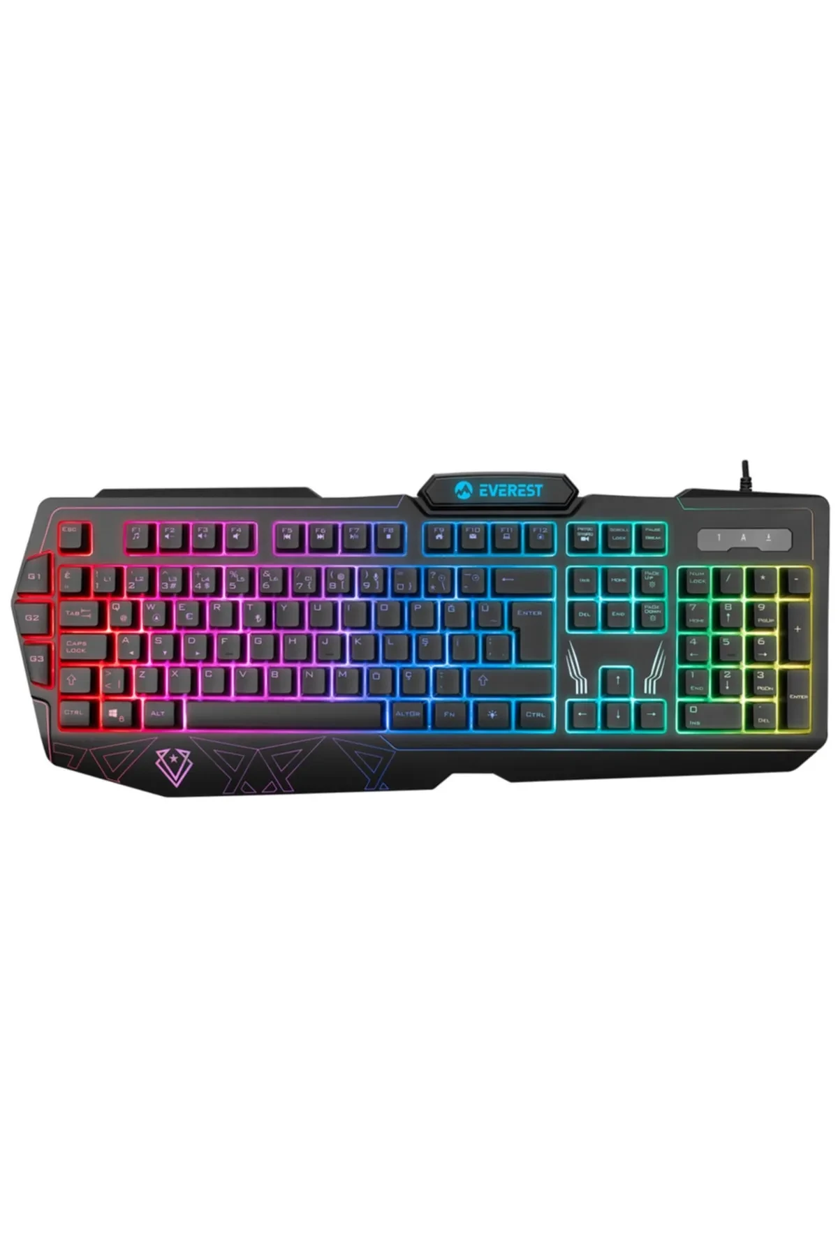 EVEREST KB-GX61 FORMULA USB BİLEK DESTEKLİ OYUNCU Q Trk RGB AYDINLATMALI Siyah 3
